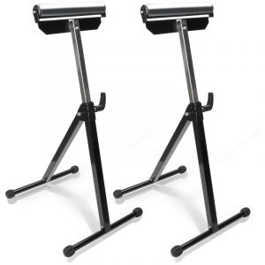 Tubiaz - swanew Servantes à rouleau Support à rouleaux Servante d'atelier à Rouleau réglable en hauteur 68-108cm jusqu'à 60 kg 2 pièces