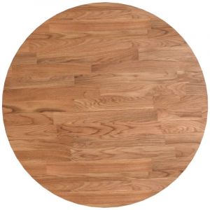 Dessus de table，Plateau de table，Dessus de bureau rond Marron clair &Oslash;40x1,5 cm Bois ch&ecirc;ne trait&eacute; CFW34498