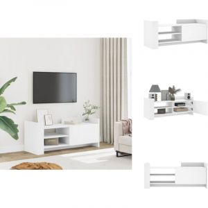 Meuble TV Blanc 100x35x40 cm Bois d'ingénierie - Meubles Tv - Meuble Tv - Support Tv - Banc Tv - Meuble Rangement