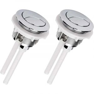 Bouton poussoir chasse d'eau de 38MM,universel double bouton de chasse d'eau &agrave; t&ecirc;te ronde pompe haute pression (argent 2)
