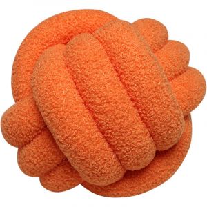 Coussin boule orange vibrant diam&egrave;tre 22CM 1 coussin rond d&eacute;coration maison coussin d&eacute;coratif esth&eacute;tique coussin en peau d'agneau