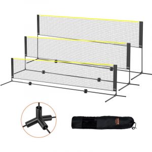 Vevor Filet de badminton, 4,2 m, filet pliable de volley-ball reglable en hauteur, filet de tennis portable avec poteaux, support et sac de