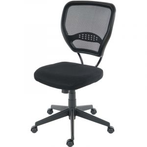 Fauteuil/chaise de bureau Seattle, charge 150kg, tissu, noir, sans accoudoirs