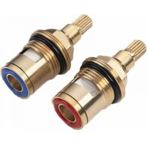 1/2 Cartouche C&eacute;ramique de Rechange pour Robinet Tete de Robinet a Disques en Ceramique Chaud et Froid pour Cuisine Salle de douche Vannes de