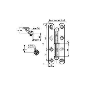Itar - Paumelle bouts ronds - Dimensions : 110 x 55 - Sens : Gauche