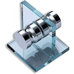 Doporro - Poignée de Porte Boutons Bec de Canne Rond Chromé Brillant pour Porte Douche Tk01