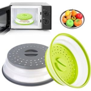 2 Pcs Couvercle Micro Ondes, Couvercle Pliable pour Micro-Ondes，Cloche Micro Onde, Protege Micro Onde, pour Micro-Ondes pour Chauffer Les Aliments,