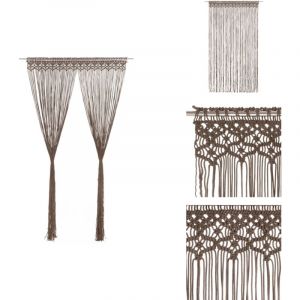 Vidaxl - Rideau en macramé Taupe 140x240 cm Coton - Rideau Macramé - Rideau Décoration Intérieure - Rideau Fenêtre - Rideau Porte - Séparation Pièce