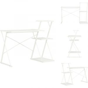 Bureau avec étagère Blanc 116x50x93 cm - Bureau Blanc - Bureau Design - Bureau Avec Étagère - Bureau Informatique - Meubles De Bureau