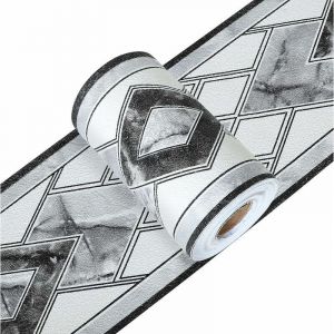 Erhope - Sticker mural d&eacute;coratif,Frise Murale Adhesive Bleu Frise Adhesive 3d Bordure Papier Peint Frise Autocollante Noire &eacute;tanche pour Cuisine,