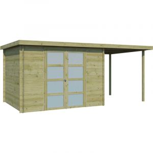 Gardenas - Chalet en bois 6,44 m² Umea Chalet avec extension 5,26 m² (traité autoclave classe 3)