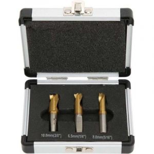 3Pcs Foret &agrave; D&eacute;pointer, 6.5mm/8mm/10mm Foret Coupeur de Soudage par Points Ensemble Fraises &agrave; D&eacute;pointer pour Enlever les Joints de Soudure en T&ocirc;le