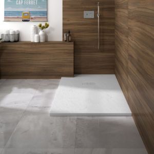 Kinedo - Receveur Kinerock Evo aspect min&eacute;ral blanc 180x100 RD9035