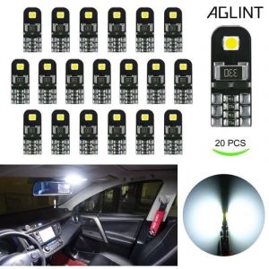 20X Ampoules T10 LED CANBUS Sans Erreur Voiture Lampe 12V Blanc T10 W5W 2825 Int&eacute;rieur De Voiture Lumi&egrave;re D&ocirc;me Feux