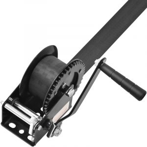 Treuil manuel , capacité de traction de 1 200 lb, manivelle à corde robuste avec sangle en polyester de 23 pi, cliquet bidirectionnel pour remorquage