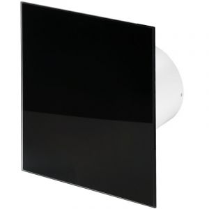 Ventilateur salle de bain extracteur d'air minuterie 125mm Verre Noir