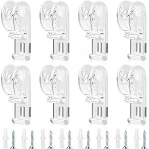 Lot de 8 supports de cordon transparents pour store enrouleur de rideau avec vis pour stores verticaux et romains