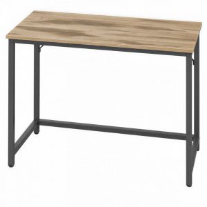 Bureau 100 x 50 x 76 cm, Cadre en M&eacute;tal, pour Bureau, Chambre, Salon, Marron et Noir