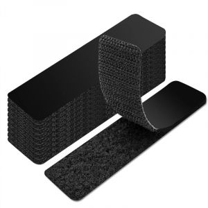 Bande Velcro, auto-adh&eacute;sive, extra forte, adh&eacute;sive double face (noire).