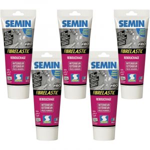 Enduit de rebouchage &eacute;lastique pour fissures vivantes Fibrelastic Semin - int&eacute;rieur/ext&eacute;rieur - tube de 300 g (lot de 5)