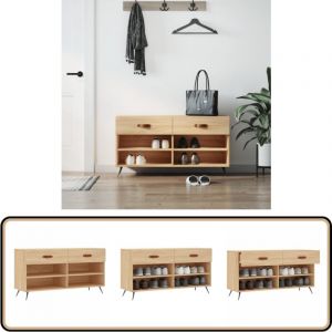 Vidaxl - Banc à chaussures chêne sonoma 102x35x55 cm bois d'ingénierie - Meuble Range Chaussure - Banc Rangement Chaussures - Meuble Entrée