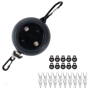 Corde &agrave; Linge Extensible, R&eacute;Tractable de 8 m, S&eacute;Choir Voyage Portable, avec 10 Boucles Fixes et 20 Pinces