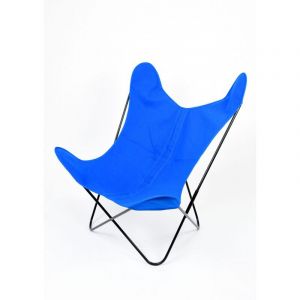 Fauteuil 'Papillon' en coton coloré Bleu 90 cm