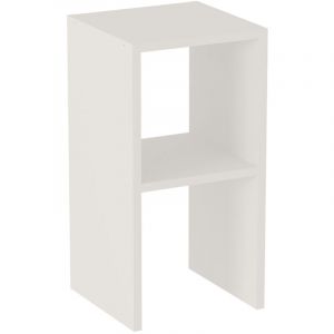 Table de chevet Table de nuit avec &eacute;tag&egrave;re ouverte coloris Blanc - Longueur 30 x Hauteur 60 x Profondeur 30 cm