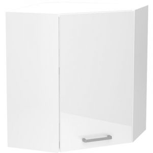 Meuble d'angle haut de cuisine coloris blanc avec 1 porte - longueur 60 x profondeur 60 x hauteur 72 cm