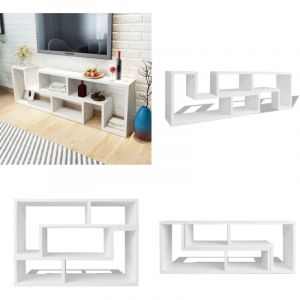 Vidaxl - Meuble tv double en forme de l Blanc - Meubles Tv - Meuble Tv Blanc - Meuble Tv Design - Meuble Tv Moderne - Rangement Tv - Home & Living
