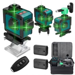 Niveau de haute pr&eacute;cision &agrave; 16 lignes avec niveau laser vert rotatif auto-nivelant, adapt&eacute; &agrave; la fixation de carrelage et &agrave; la d&eacute;coration murale.