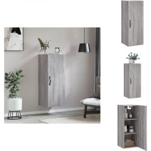 Vidaxl - Armoire murale sonoma gris 34,5x34x90 cm bois d'ing&eacute;nierie - Armoire Murale - Meuble Rangement - Armoire Suspendu - Buffet Haut - Meuble