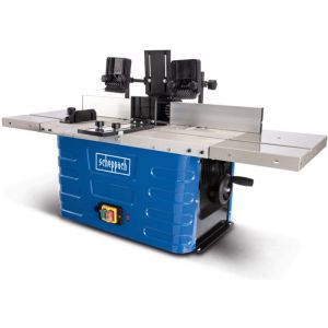 Fraiseuse de table HF50 – 1500 w – Hauteur de broche réglable – Fraise de 50 mm – Vitesse 11500-24000 min-1 – Table de travail extensible - Scheppach