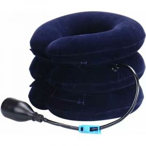Collier Cervical Gonflable, Traction Cervicale, Coussin de Traction Cervicale, Traction Cervicale du cou Avec Pompe Plus Grande, Soulagement en Temps