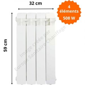 Radiateur aluminium vertical H.59 x 32 cm VOX 500 Deville 508 W