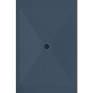 Stano. - Receveur de douche 80x160 cm extra plat dexa en r&eacute;sine surface ardois&eacute;e anthracite Grille anthracite