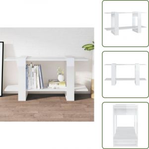 Biblioth&egrave;que Blanc brillant 100x30x51 cm bois d'ing&eacute;nierie - Biblioth&egrave;que Blanche - Biblioth&egrave;que Moderne - Meuble Rangement - &Eacute;tag&egrave;re Livre