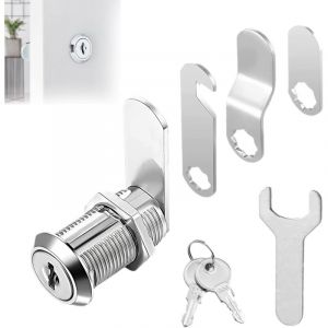Serrure de bo&icirc;te aux lettres 16 mm avec 2 cl&eacute;s - Livr&eacute; avec 4 plaques de verrouillage diff&eacute;rentes, serrure &agrave; levier pour bo&icirc;tes aux lettres, portes