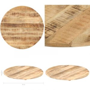 Dessus de table Bois de manguier solide Rond 15-16 mm 80 cm - Dessus De Table - Table Ronde - Bois De Manguier - Meuble Industriel - Plateau De Table