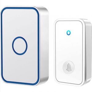 Carillon sans fil enfichable - Sans fil sans pile, 60 M&eacute;lodies 5-Niveaux Volum et, led Flash, Kit de Carillon avec 150 M&egrave;tres, led Flash