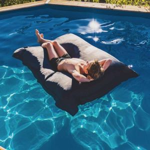 Livedeco - Pouf Géant xxl Déhoussable, Flottant Pour Piscine, Gris Anthracite pool BiG52
