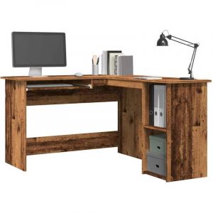 Maison Chic - Bureau d'angle-Table de Travail-Bureau d'ordinateur vieux bois 120x140x75 cm bois d'ing&eacute;nierie 409252
