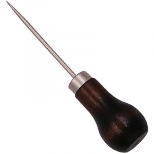1 outil de poin&ccedil;onnage professionnel en cuir avec manche en bois pour accessoires de brochage, poin&ccedil;on &agrave; manche de gourde, poin&ccedil;on droit, poin&ccedil;on &agrave;
