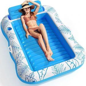 Tonysa - Matelas gonflable de piscine pour Bronzage, 208 x 137cm Flotteur de Piscine pour Adultes pour Bain de Soleil, Chaise Longue de Piscine