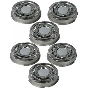 6x T&ecirc;tes de rasoir remplacement pour Philips SH70/50, SH70/60, SH70, SH71, SH71/50 pour rasoir &eacute;lectrique, argent&eacute; - Vhbw