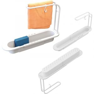 Organisateur d'évier panier pliant plastique blanc égouttoir