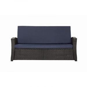 Coussins de canapé meubles de jardin en résine tressée Bleu, Coussins balançoire d'extérieur 100x60x50cm Coussin pour banquette 2 places-Slim