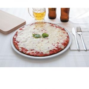 Assiette &agrave; Pizza en Porcelaine Blanche 330 mm Napoli - Lot de 6 - Saturnia