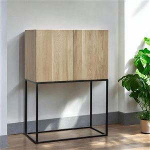 Pier Import - Buffet haut 2 portes chêne massif métal soomaa réf 30020868