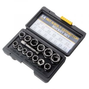Lntyq - Extracteur De Vis,14 Kit Extracteur Ecrou Antivol, Percuteur et Extracteur D'éCrou 6,35-19 Mm, Extracteur de Douille/éCrou, Extracteur